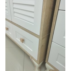 Krem Panjur Komple Mdf 4 Kapılı Gardırop