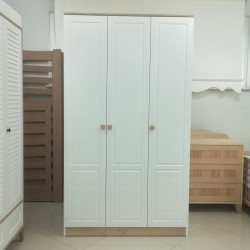 Krem Ceviz Komple Mdf 3 Kapılı Gardırop