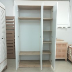 Krem Ceviz Komple Mdf 3 Kapılı Gardırop