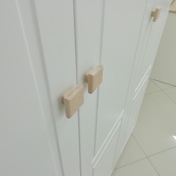 Krem Ceviz Komple Mdf 3 Kapılı Gardırop