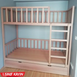 Kayın Ağacı Yavrulu Ranza 90x190