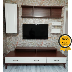 Tv Ünitesi %100 Mdf - Krem Ceviz