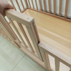 Doğal Kayın Ağacı Çatılı Montessori Karyola 90x190