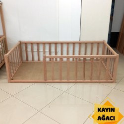 Doğal Kayın Ağacı Karyola 90x190 Ayaksız