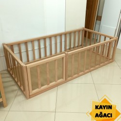 Doğal Kayın Ağacı Karyola 90x190 Ayaksız