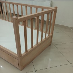 Doğal Kayın Ağacı Yavrulu Karyola 90x190