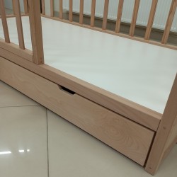 Doğal Kayın Ağacı Yavrulu Karyola 80x180
