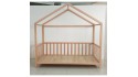 Doğal KayınAğacı Çatılı Montessori Karyola 90x190 cm