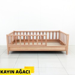 Doğal Kayın Ağacı Kemerli Karyola 100x200 cm