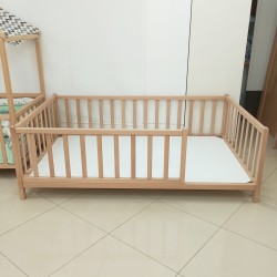 Doğal Kayın Ağacı Montessori Karyola 120x200 cm