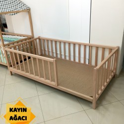 Doğal Kayın Montessori Karyola 80x180