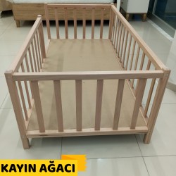 Doğal Kayın Ağacı Çocuk Karyola 80x160 cm