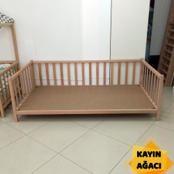 Doğal Kayın Ağacı Çocuk Karyola 80x160 cm