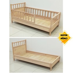 Doğal Kayın Dönüşebilir Montessori Karyola 80x160 cm