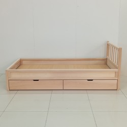 Doğal Kayın Dönüşebilir Çekmeceli Karyola 80x180 cm