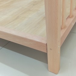 Doğal Kayın Ağacı Çatılı Montessori Karyola 80x180 cm